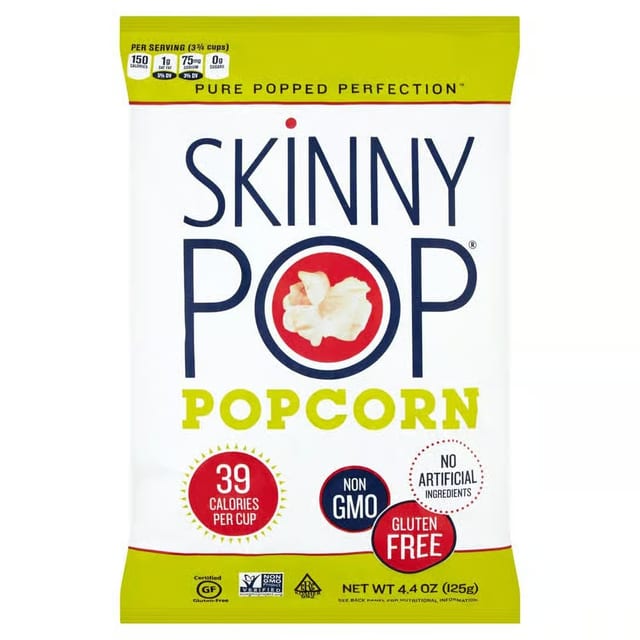 Skinny Pop Popcorn.
