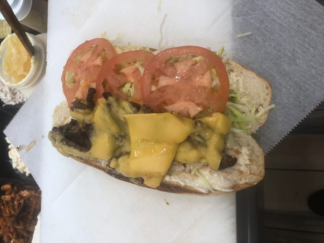 Chopped Cheese Burger Hero.